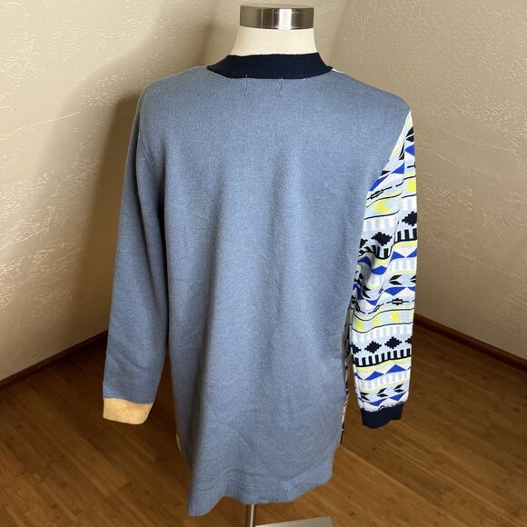 Style & Co Open Cardigan Size Large Petite Multicolor Mixed Media Print Boho - Picture 7 of 8
